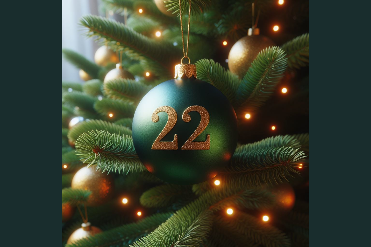 Weihnachtsbaumkugel mit der Zahl 22